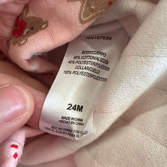 Little Lass Pink Teddy Bear Gingerbread Sweatshirt Set 24 Months - Picture 8 of 9